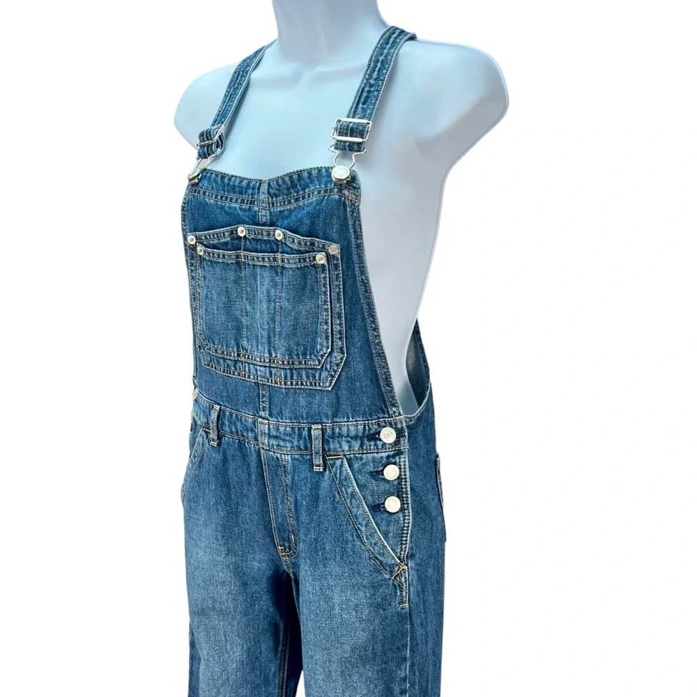 GAP Teen Size Large 100% Cotton Blue Denim Bib Overalls‎
